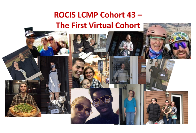 Slide with collage of ROCIS LCMP Cohort 43 - the first virtual cohort
