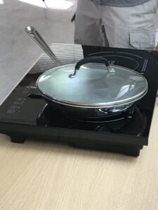Pan on an induction stove