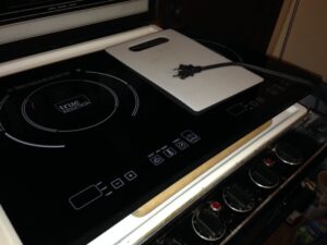 Induction stove unplugged and off