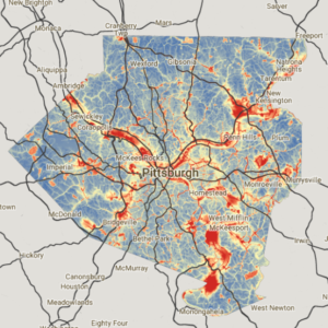 Breathe Project's Pollution map of Pittsburgh