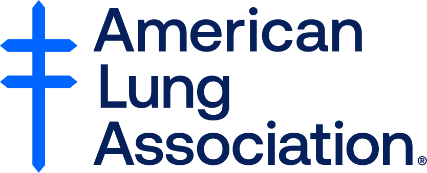 American Lung Association logo with a blue cross with two cross beams